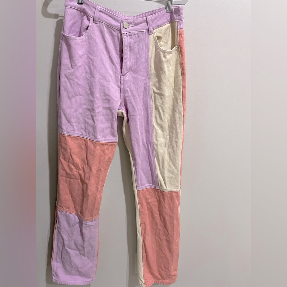 Color block jeans